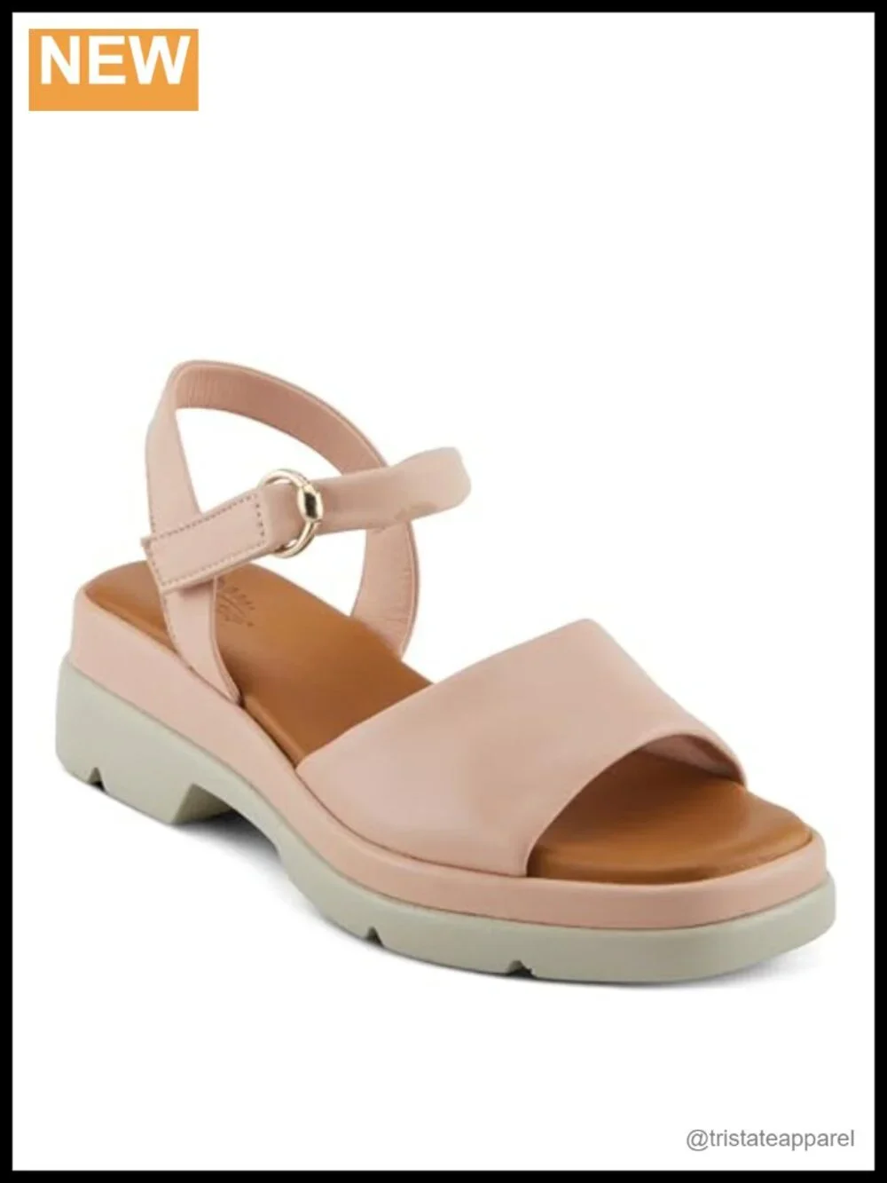 Spring Step Huntington Leather Platform Sandals with Memory Foam Insole